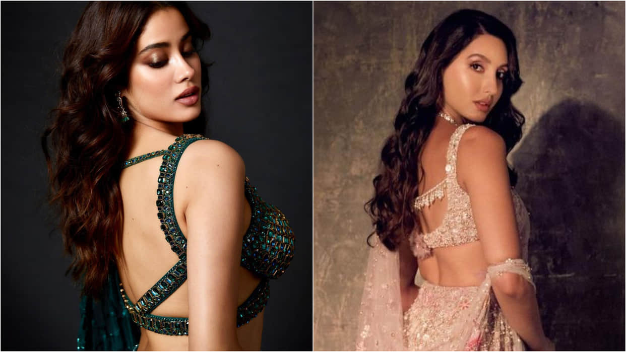 janhvi kapoor to nora fatehi bollywood actress latest blouse design in diwali party