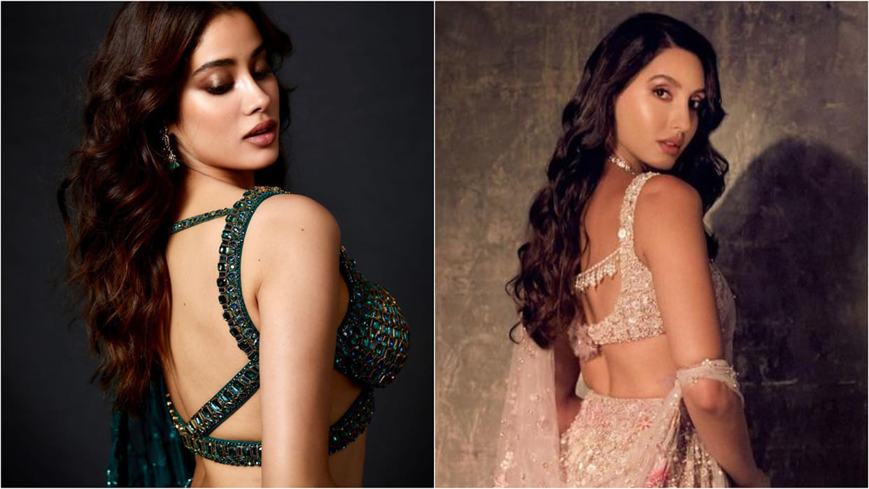 janhvi kapoor to nora fatehi bollywood actress latest blouse design in diwali party