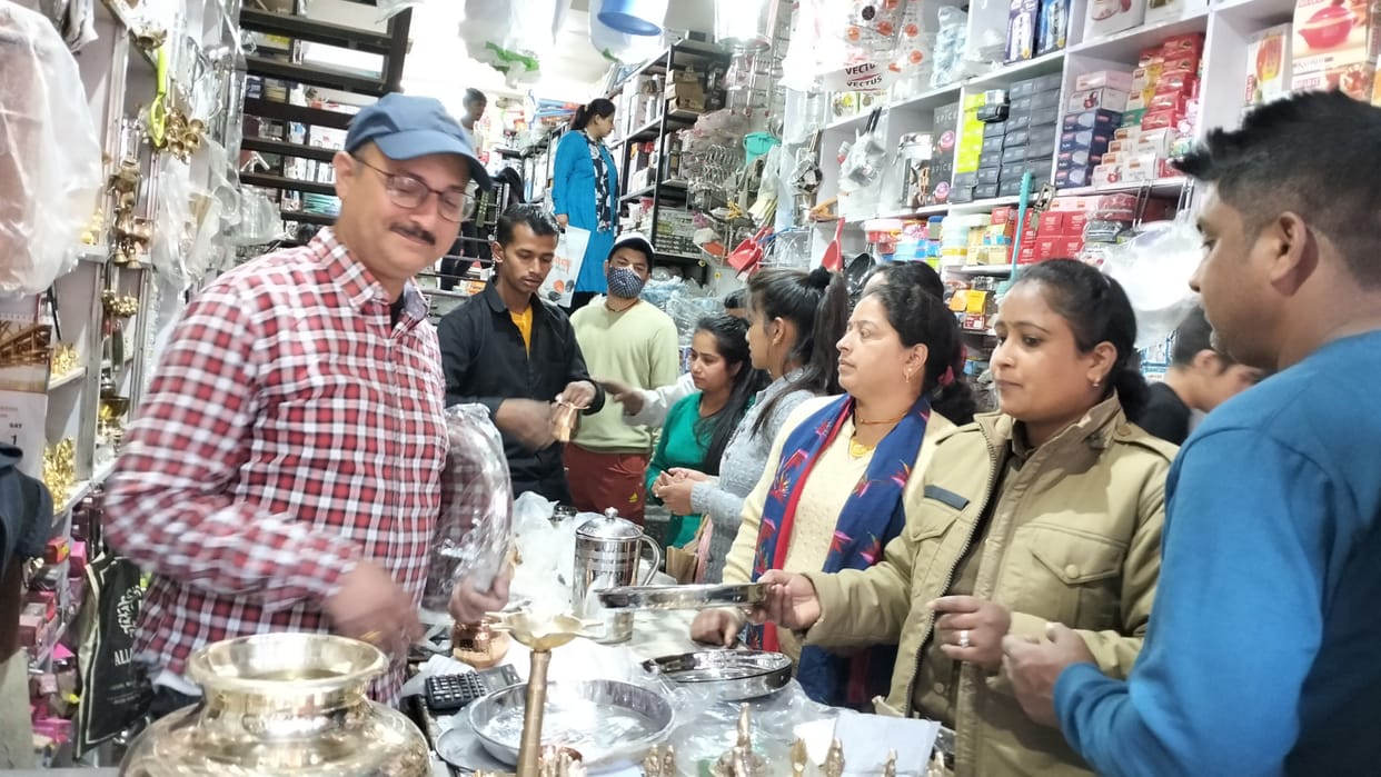 Crowds also gathered in the markets of Champawat