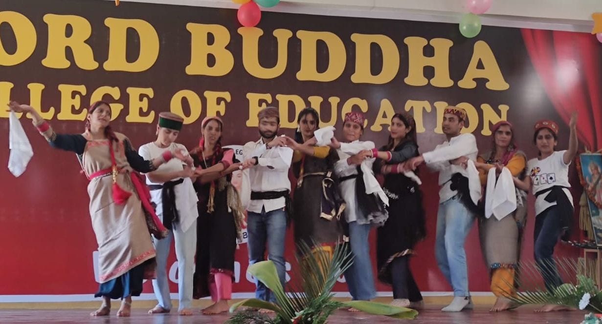mandi news, himachal news giddha, nati dance lord buddha college of education bhamla
