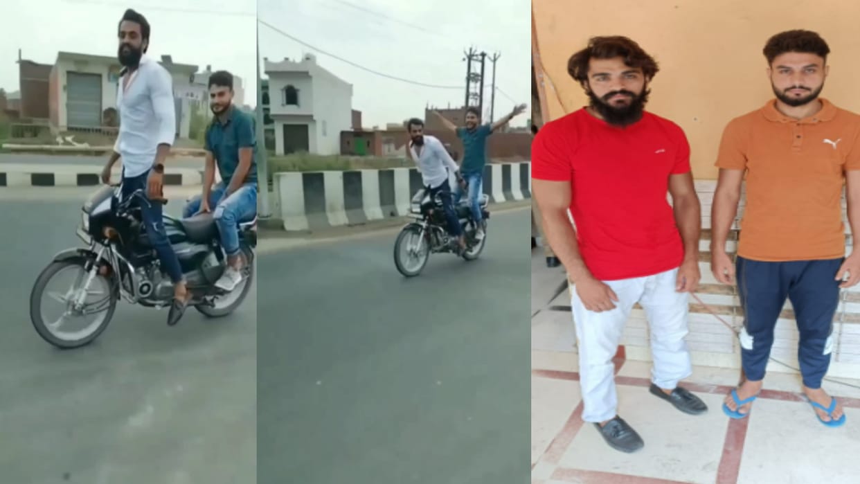 Police arrested the accused and seized the bike after stunting on the road in Shamli