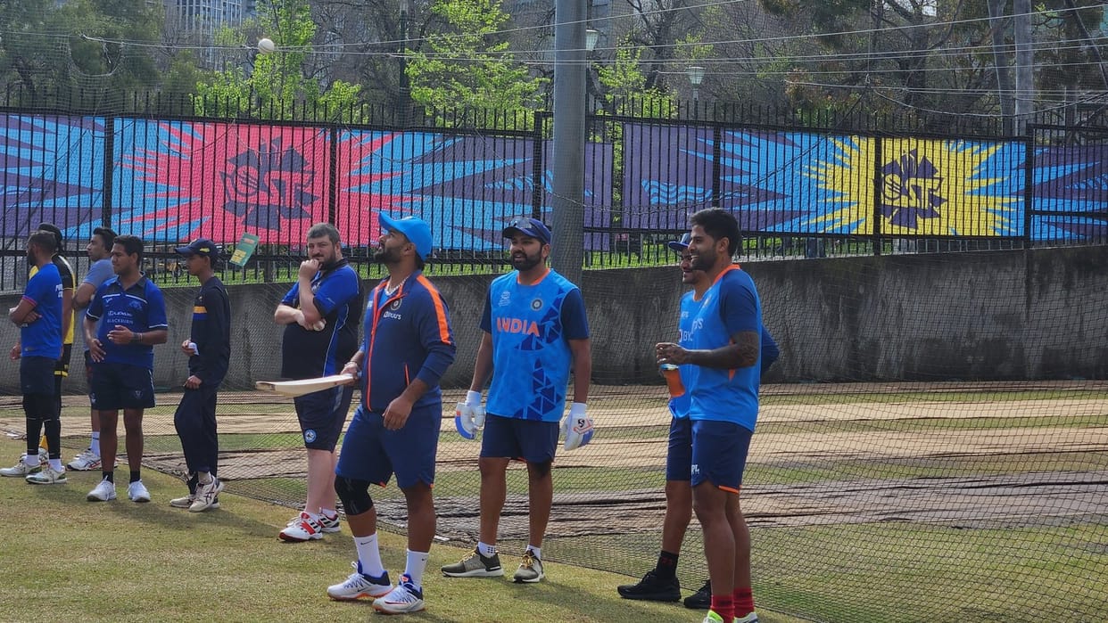 IND vs PAK Video Rohit Sharma practice with shami Dinesh Karthik before india vs pakistan t20 world cup match