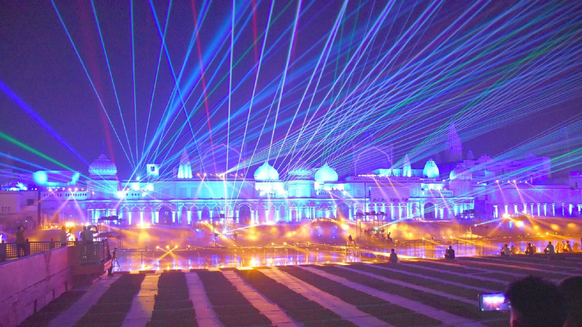 Deepotsav 2022 Ayodhya decorated with colorful lights and pictures of Lord Shri Ram