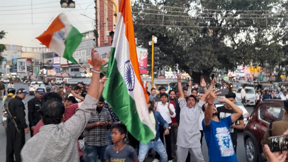 ind vs pak t20 world cup celebration in dehradun after india victory over pakistan