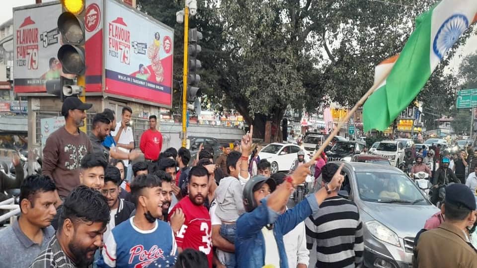 ind vs pak t20 world cup celebration in dehradun after india victory over pakistan