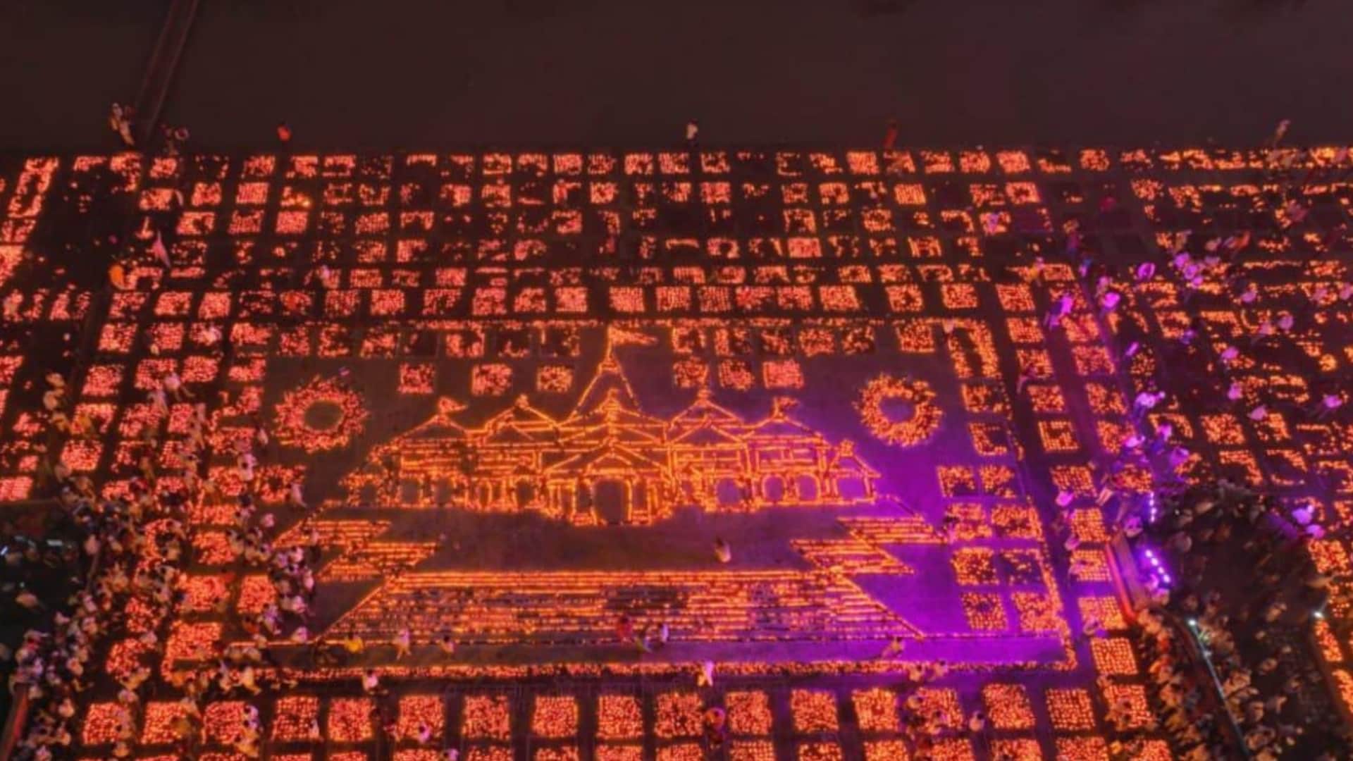 Ram temple model was made in deepotsav 2022.