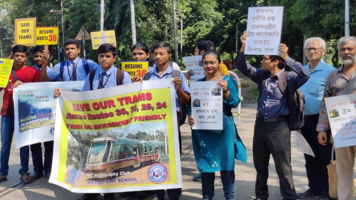 West Bengal: Demand to run closed tram routes in Kolkata rally taken out