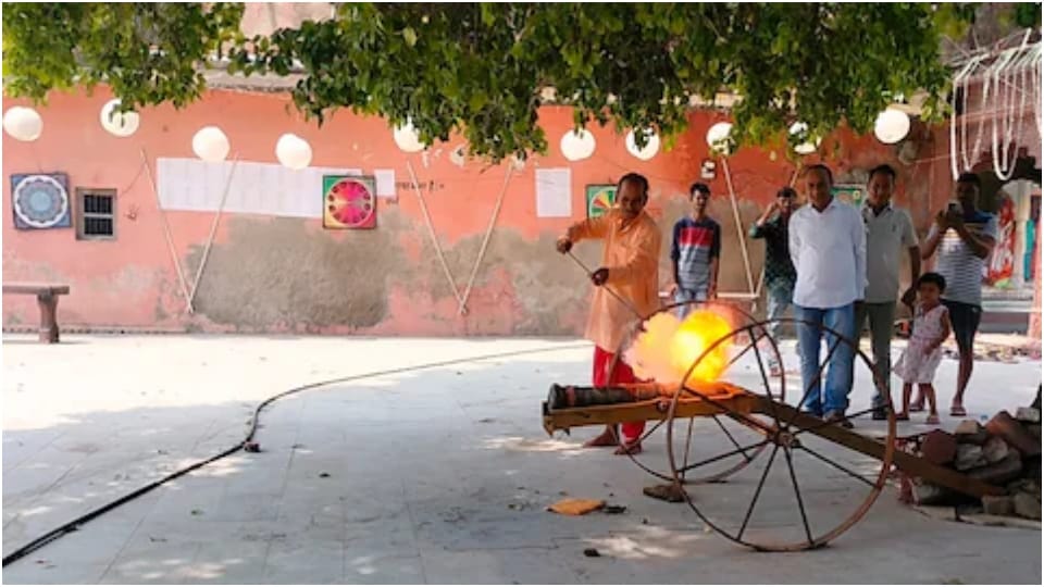 Cannon runs on festivals in temple of Baran 476 years old tradition