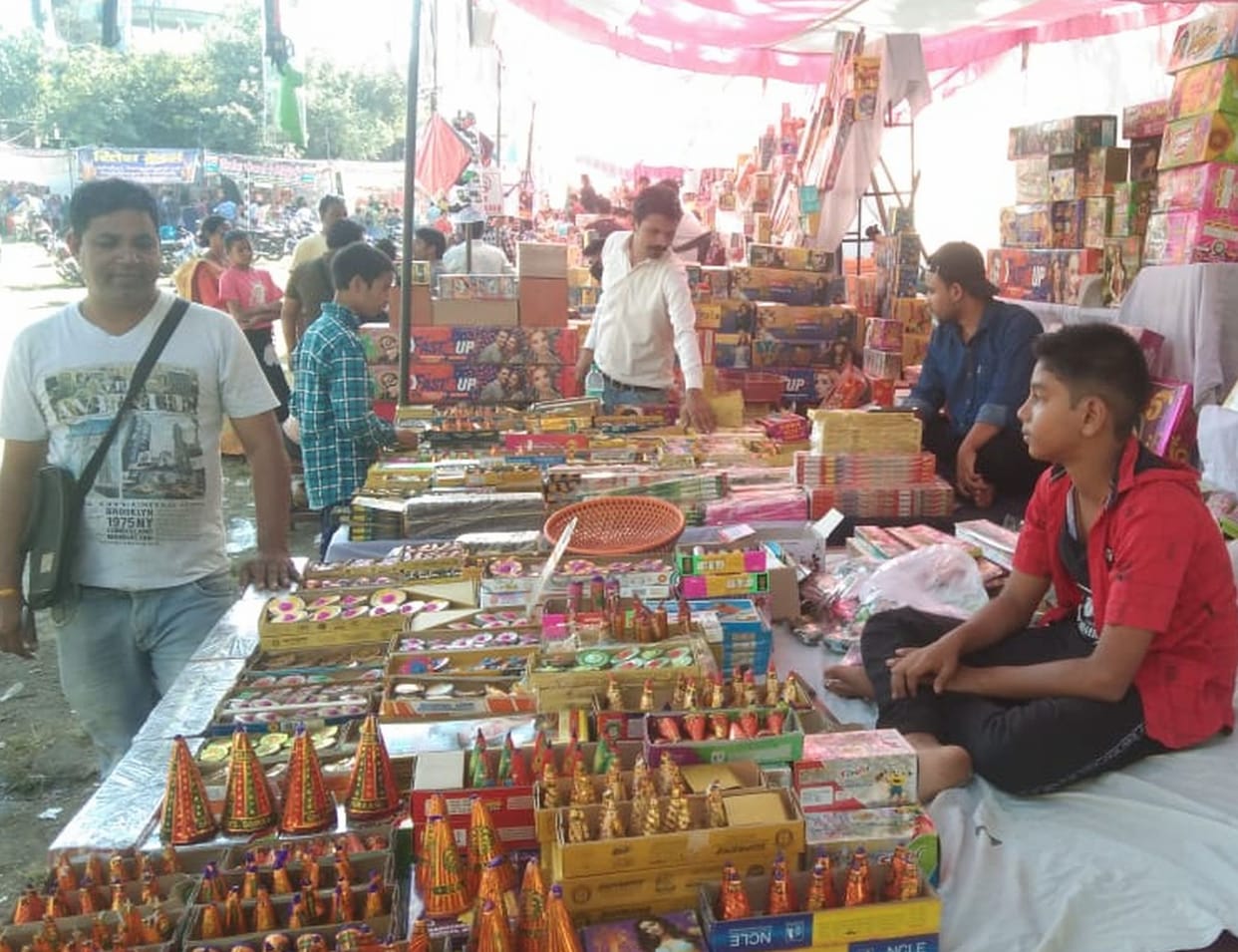 There was a lot of excitement in the market on Diwali festival, people shop fiercely