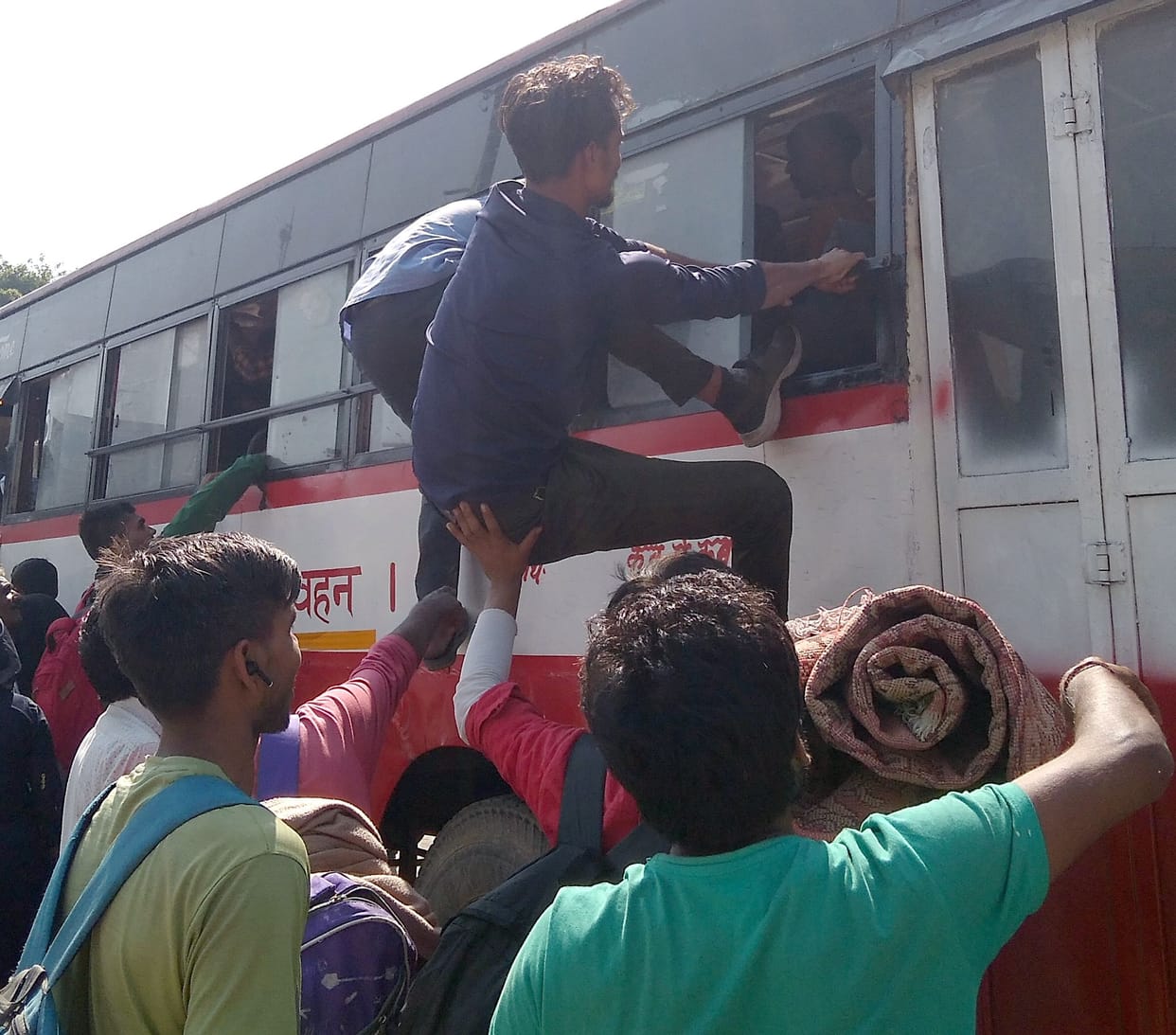 Crowd of passengers increased in buses, seats are not available