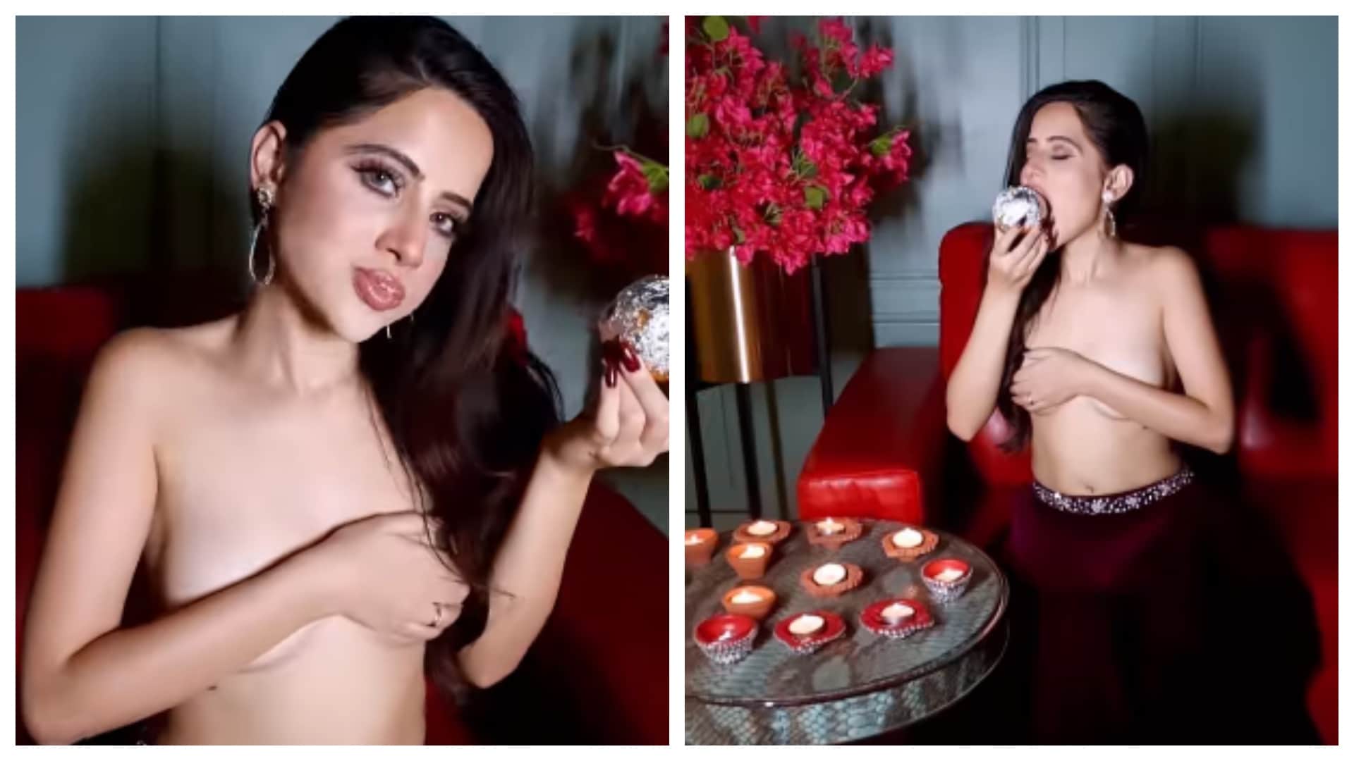 Urfi Javed shares her topless bold video whishes Happy Diwali to fans