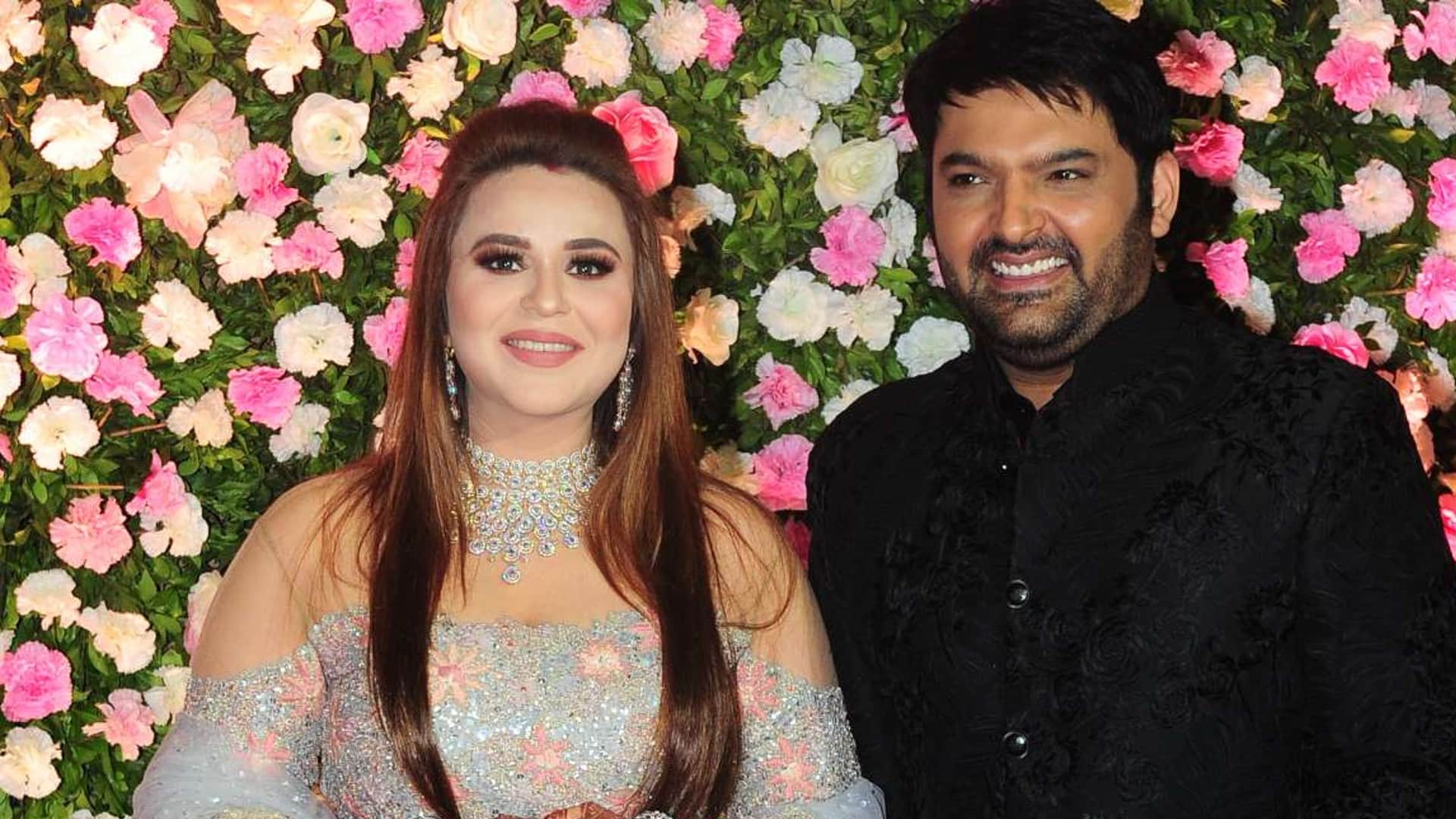 Kapil Sharma Kissed his wife Ginni Chatrath in Krishna kumar Diwali Party Video goes Viral