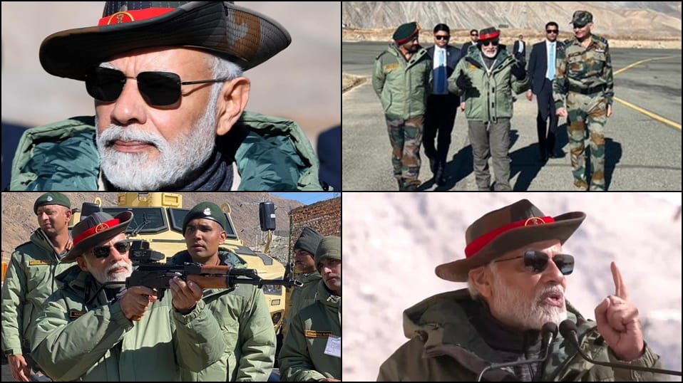 pm modi visit kargil on diwali 2022 photos addressed soldiers news in hindi