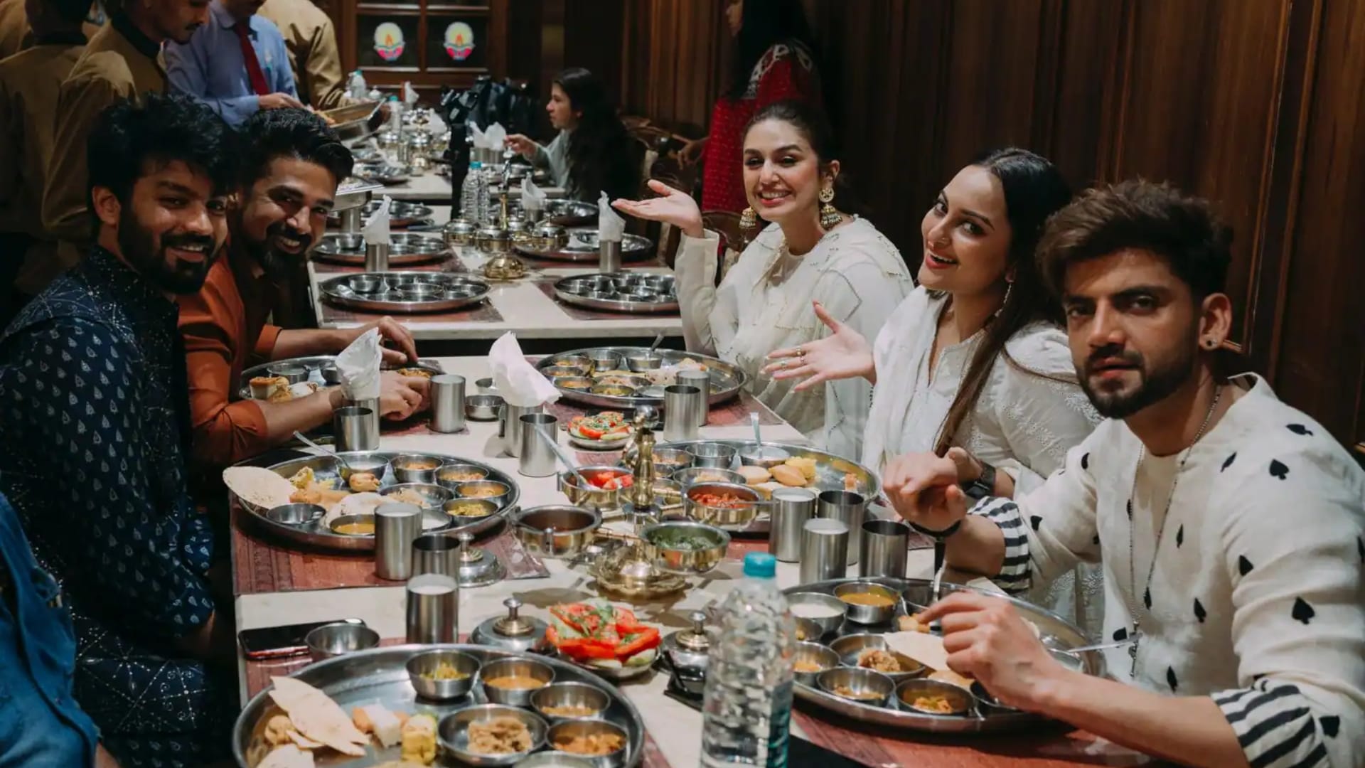 Double XL stars sonakshi sinha huma qureshi Zaheer Iqbal visits sun temple enjoy gujrati cuisine in ahemdabad