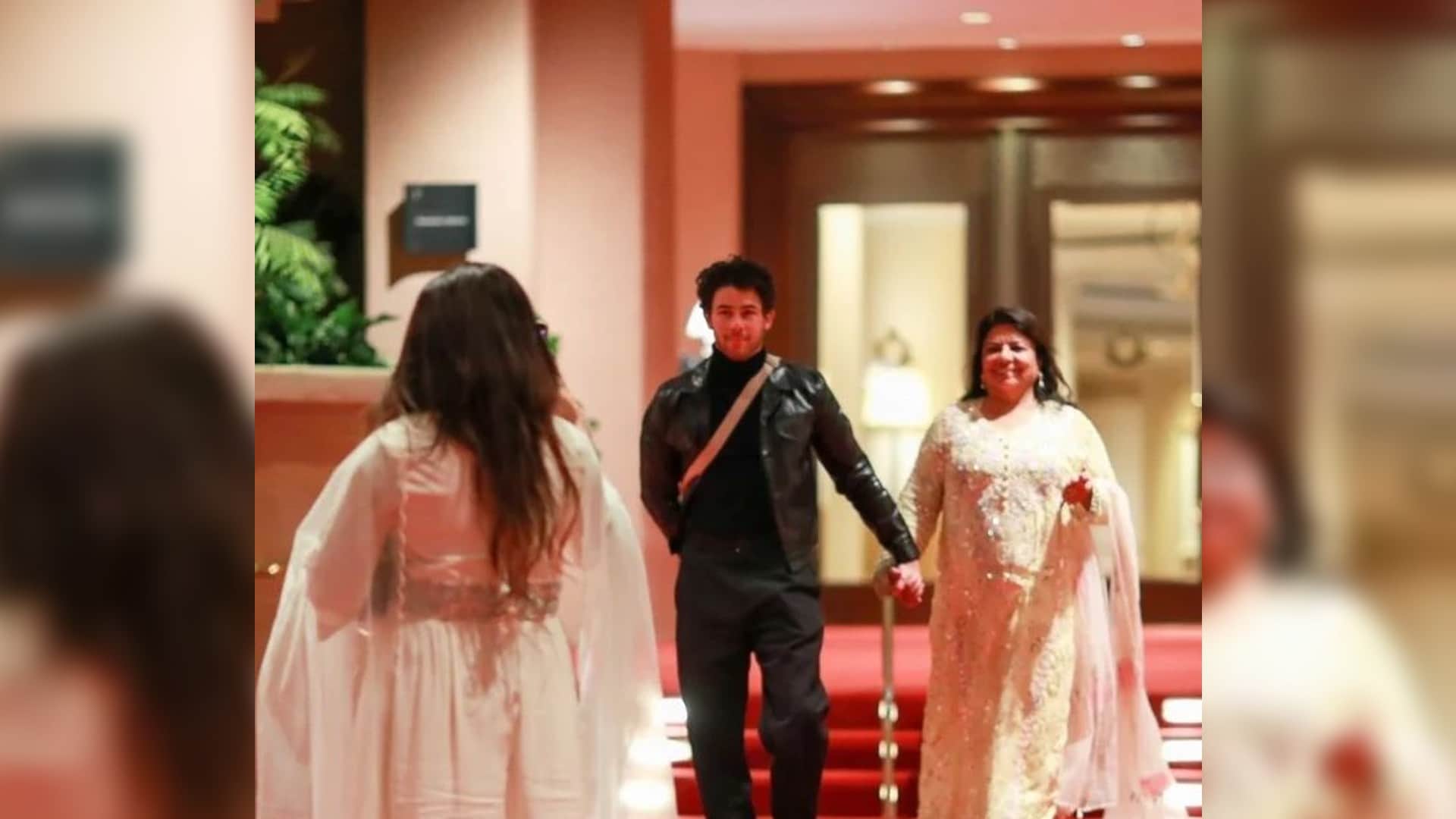Nick Jonas Priyanka Chopra Madhu Chopra Photos goes Viral on Social Media