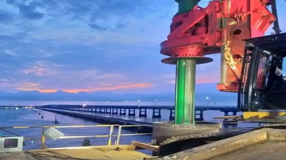81 Percent work completed of India 1st vertical lift Railway Sea Bridge Pamban Bridge
