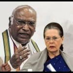 मल्लिकार्जुन खरगे, सोनिया गांधी और राहुल गांधी।