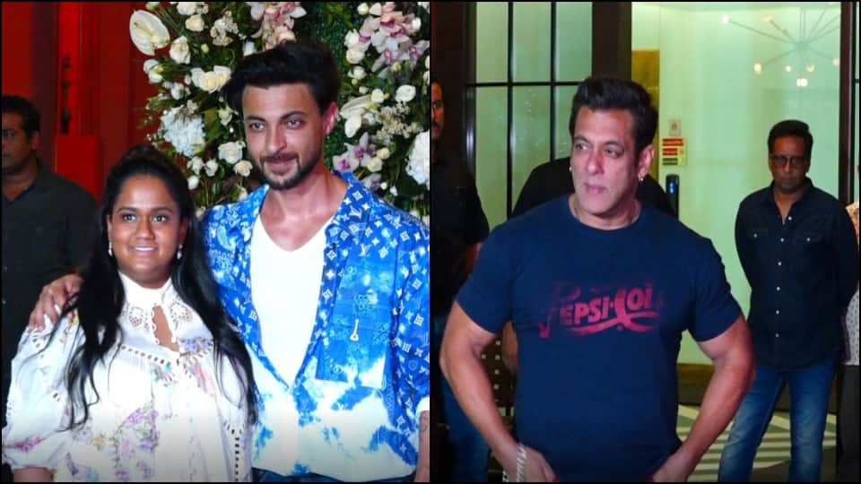 aayush sharma birthday party salman khan make first apperence after dengue kangana ranaut shenaaz gill