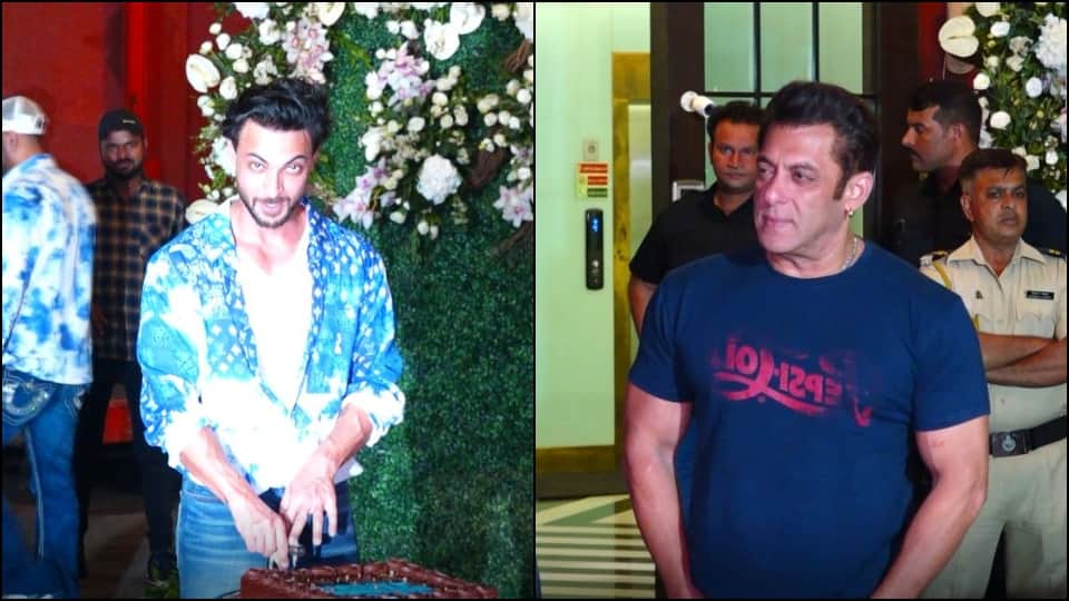 aayush sharma birthday party salman khan make first apperence after dengue kangana ranaut shenaaz gill