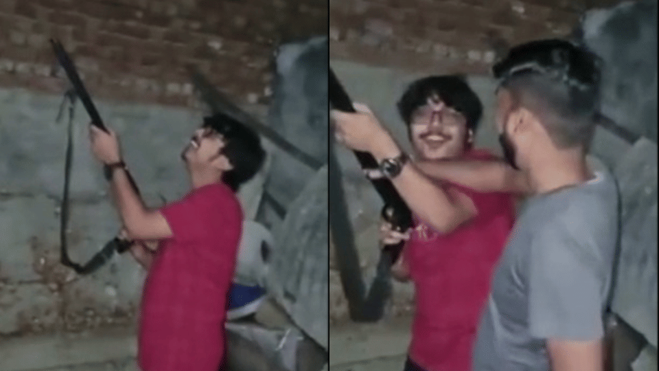 AGRA BJP leader son suffered heavy firing on Diwali video viral on social media case filed