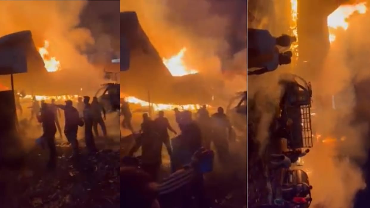 Massive fire breaks out at furniture house in Punjab Hoshiarpur