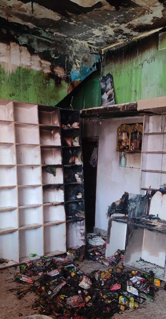 Somewhere the fire started due to the spark of firecrackers
