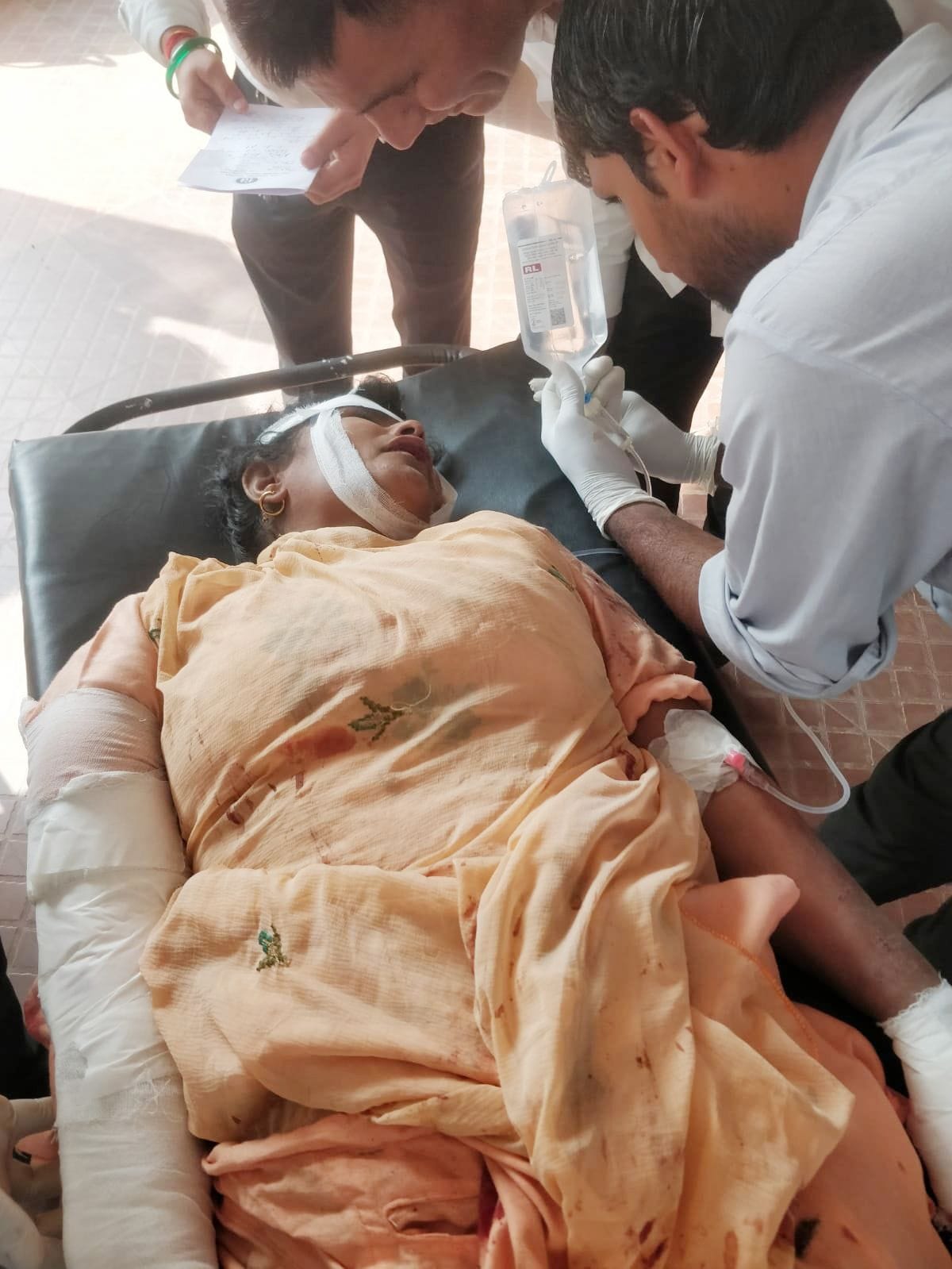 Private bus collides with trolley, seven critical