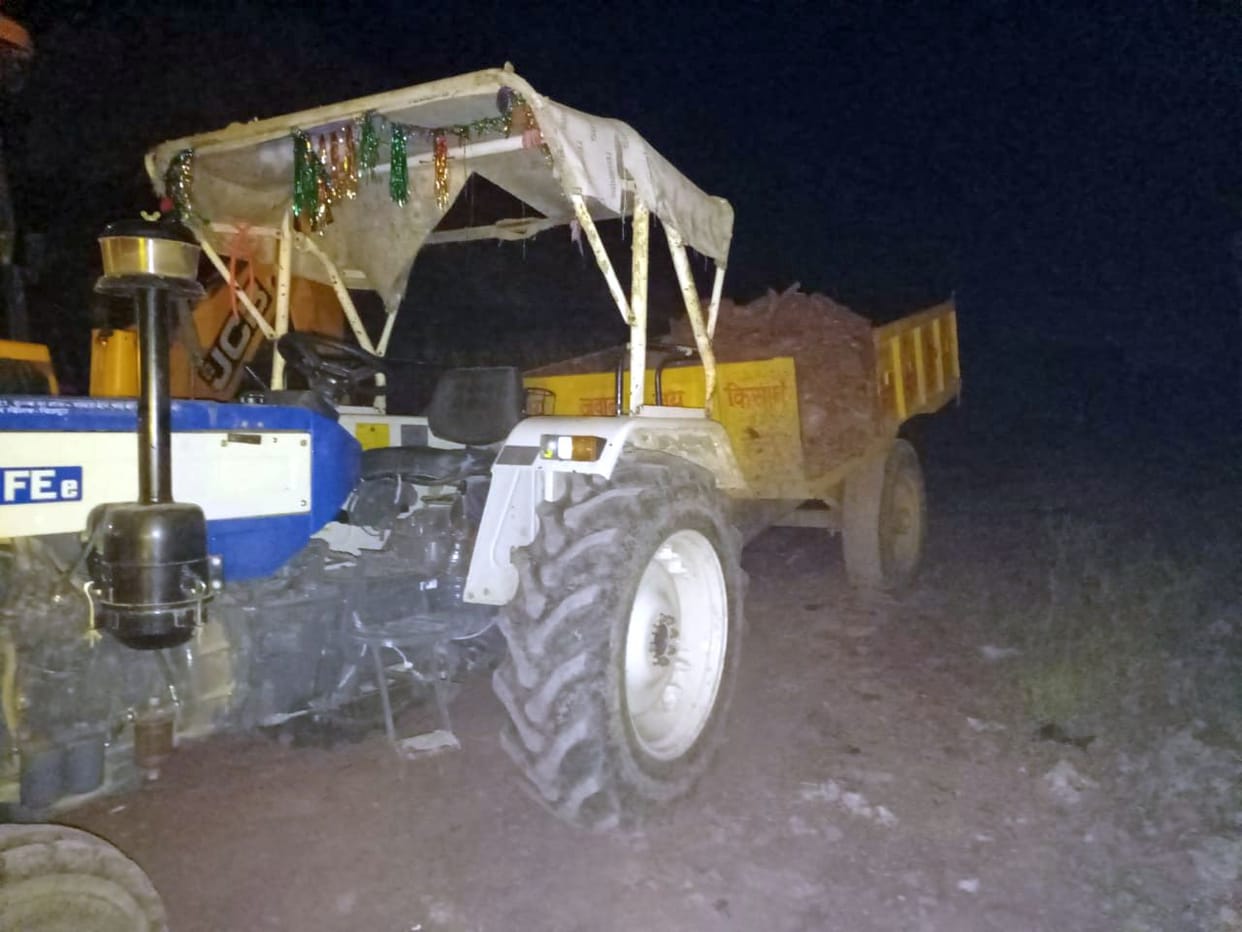 Officers raid, caught JCB and two tractors
