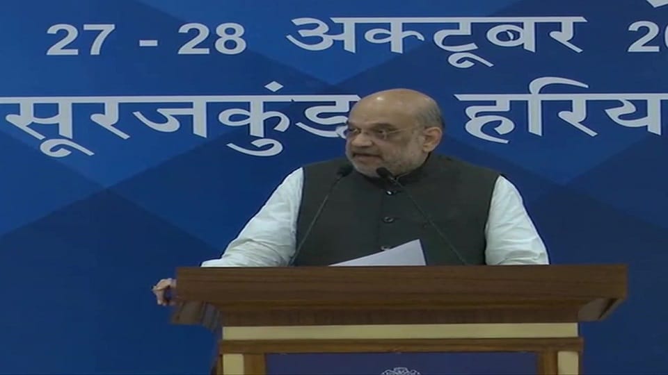 Home Minister Amit Shah lays foundation stone for development works in Faridabad