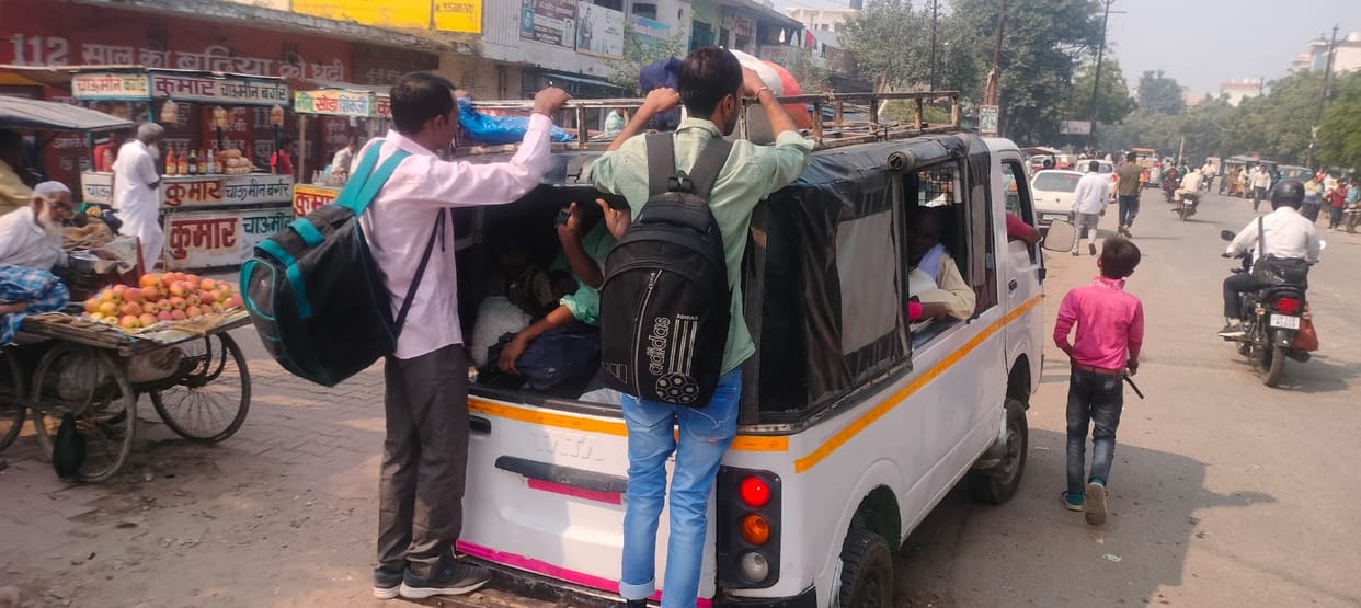 Passengers traveling risking their lives