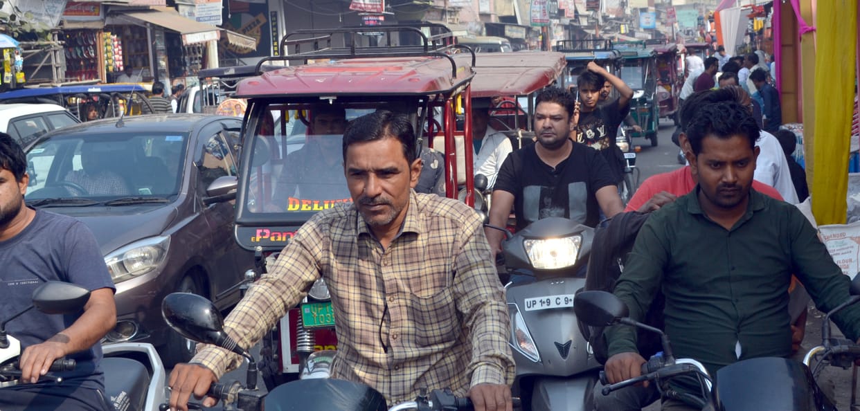 People stuck in jam throughout the day, facing trouble to reach the destination