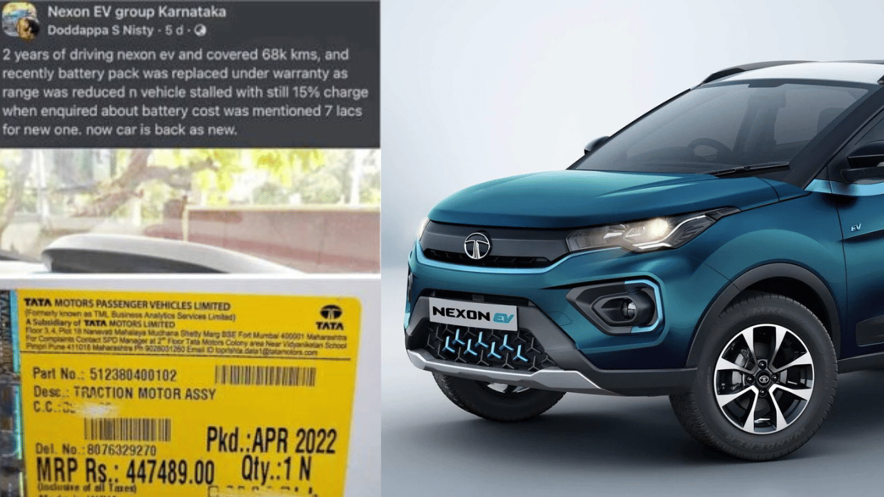 Tata Nexon electric car battery cost shared by customer Tata Nexon battery costs Rs 4.77 lakh