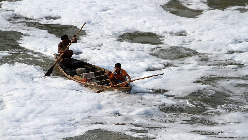 Why is polluted foam seen in Yamuna every year