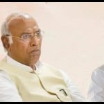 मल्लिकार्जुन खरगे, सोनिया गांधी और राहुल गांधी।
