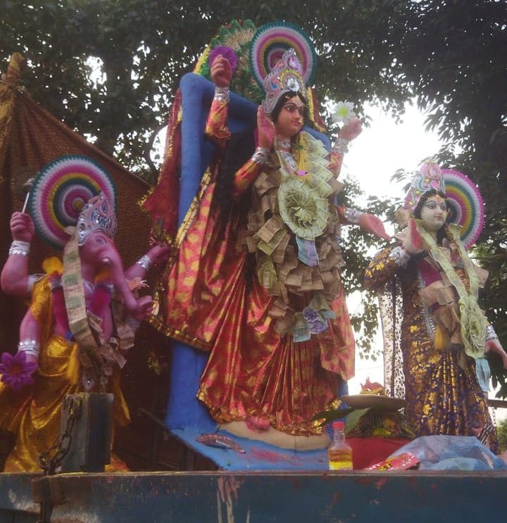idols of goddess laxmi desolved