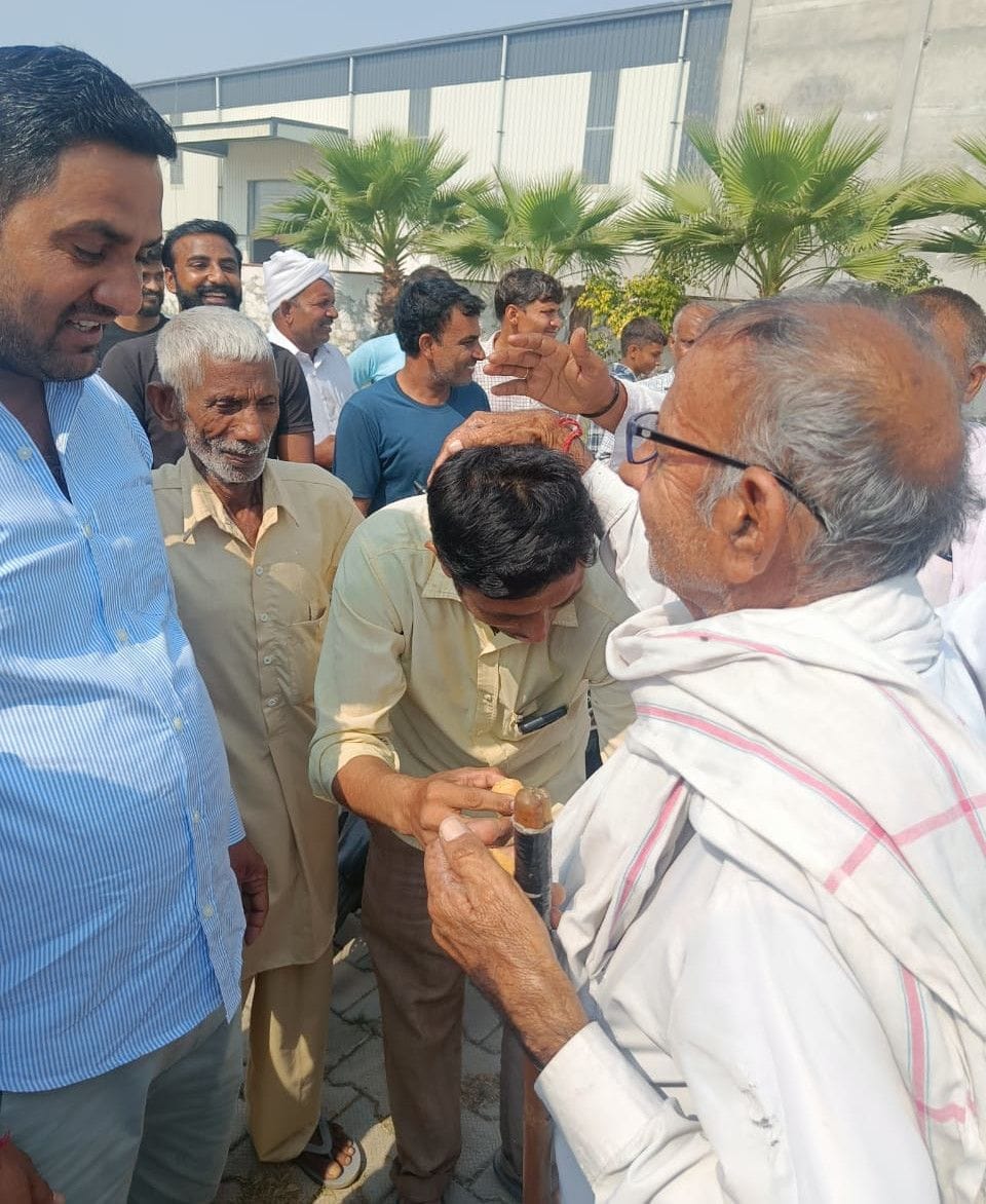 greed on the name of the first sarpanch in Akbarpur