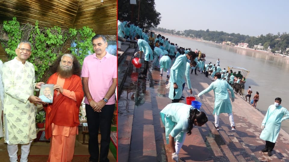 Rishikesh News: famous diamond merchant From Surat in cleanliness drive on Ganga Ghats with 950 employees