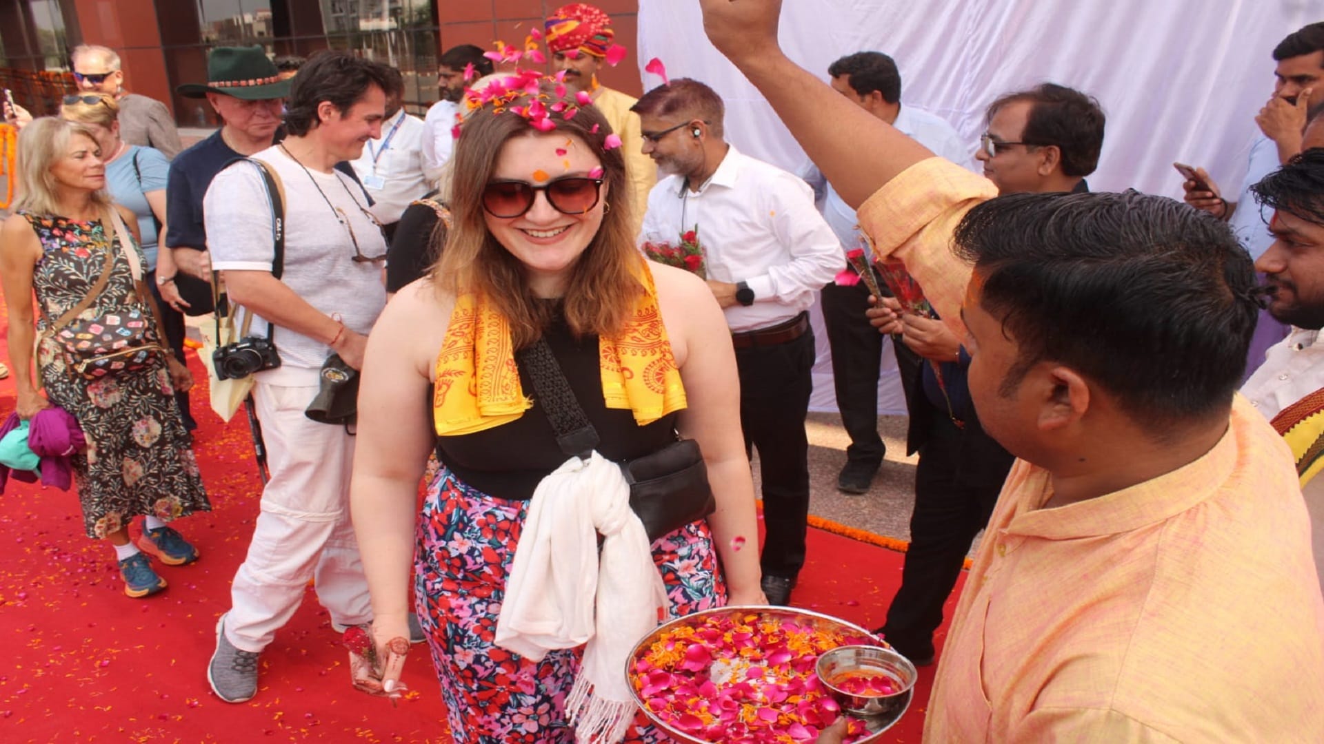 See in pictures On arrival of Maharaja Express in Varanasi, tourists were welcomed with tilak