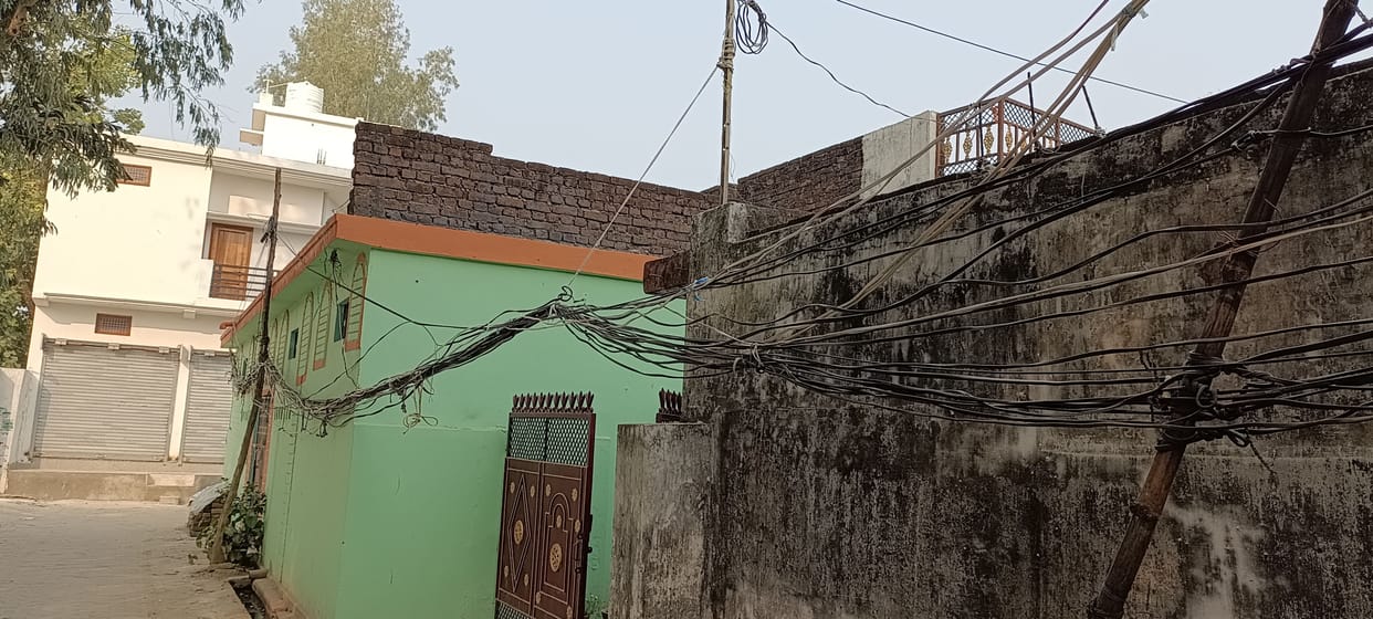 electricity coming from wooden pole