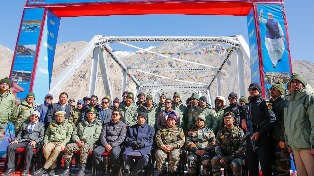 rajnath singh in leh inaugurated 75 BRO infrastructure projects said security needs to fulfilled