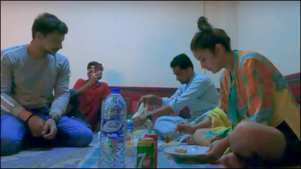 Shehnaaz gill dubai tour video actress sitting on the floor and eat food fans praised her