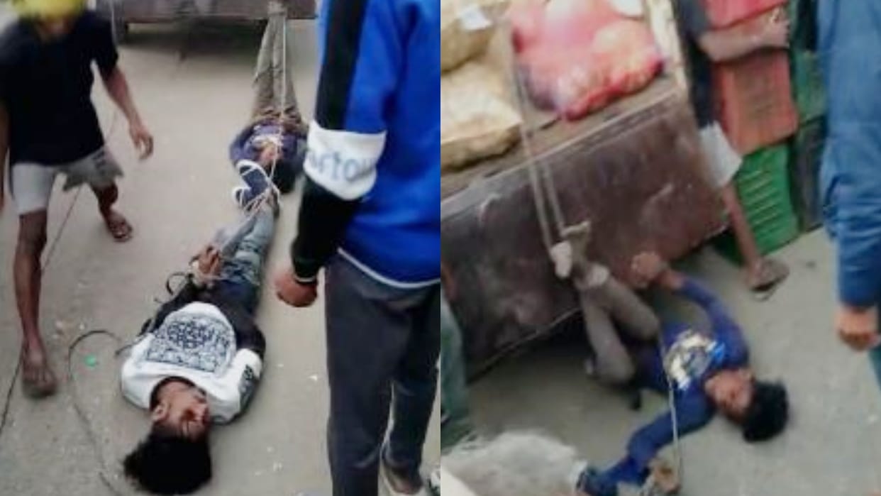 Dragged two youths tied in a vegetable cart brutally beaten in Indore