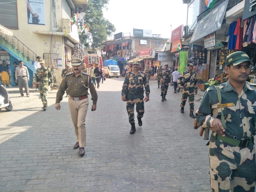 flag march in galod removed message of peaceful election
