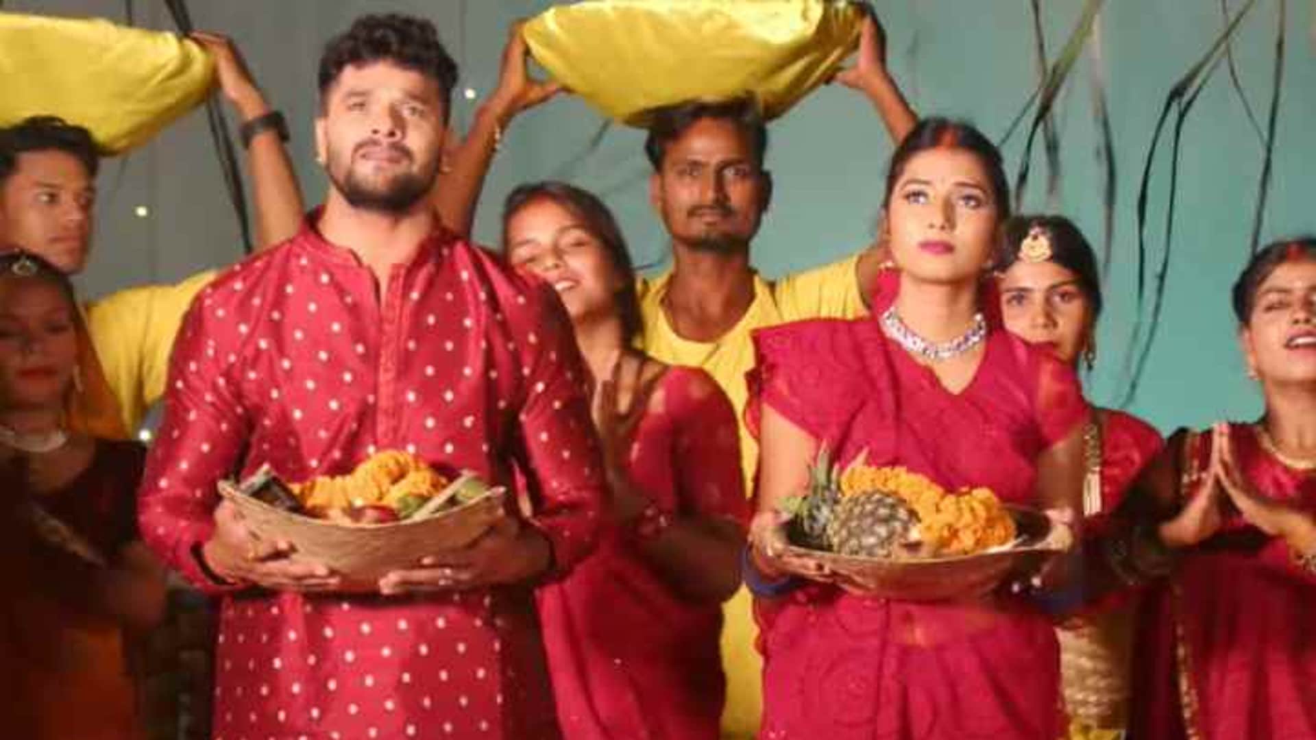 chhath puja 2022 bhojpuri actor khesari lal Yadav new song patna ke ghat pe geet goes viral