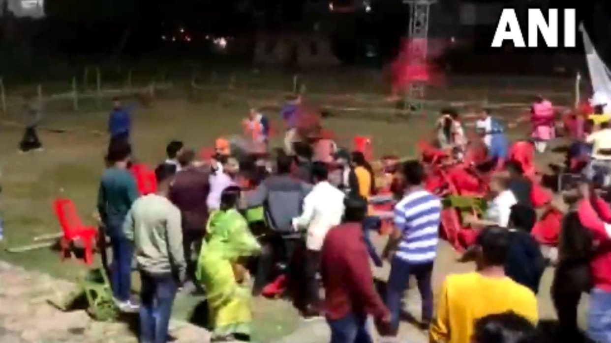 Fight between supporters of MLA Saryu Rai and former CM Raghubar Das during Chhath Puja in Jharkhand
