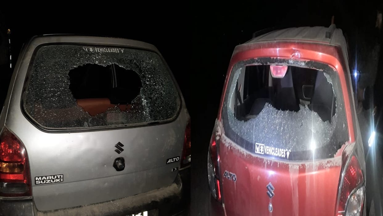 mischievous elements broke the glass of the vehicles of the leaders who came out for the election campaign in