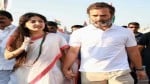 भारत जोड़ो यात्रा के दौरान राहुल गांधी व पूनम कौर