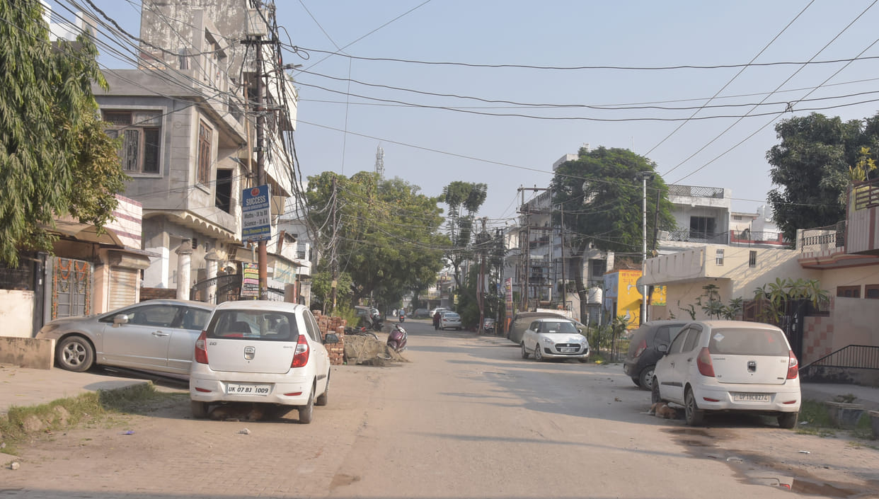 Parking made by eliminating green belt