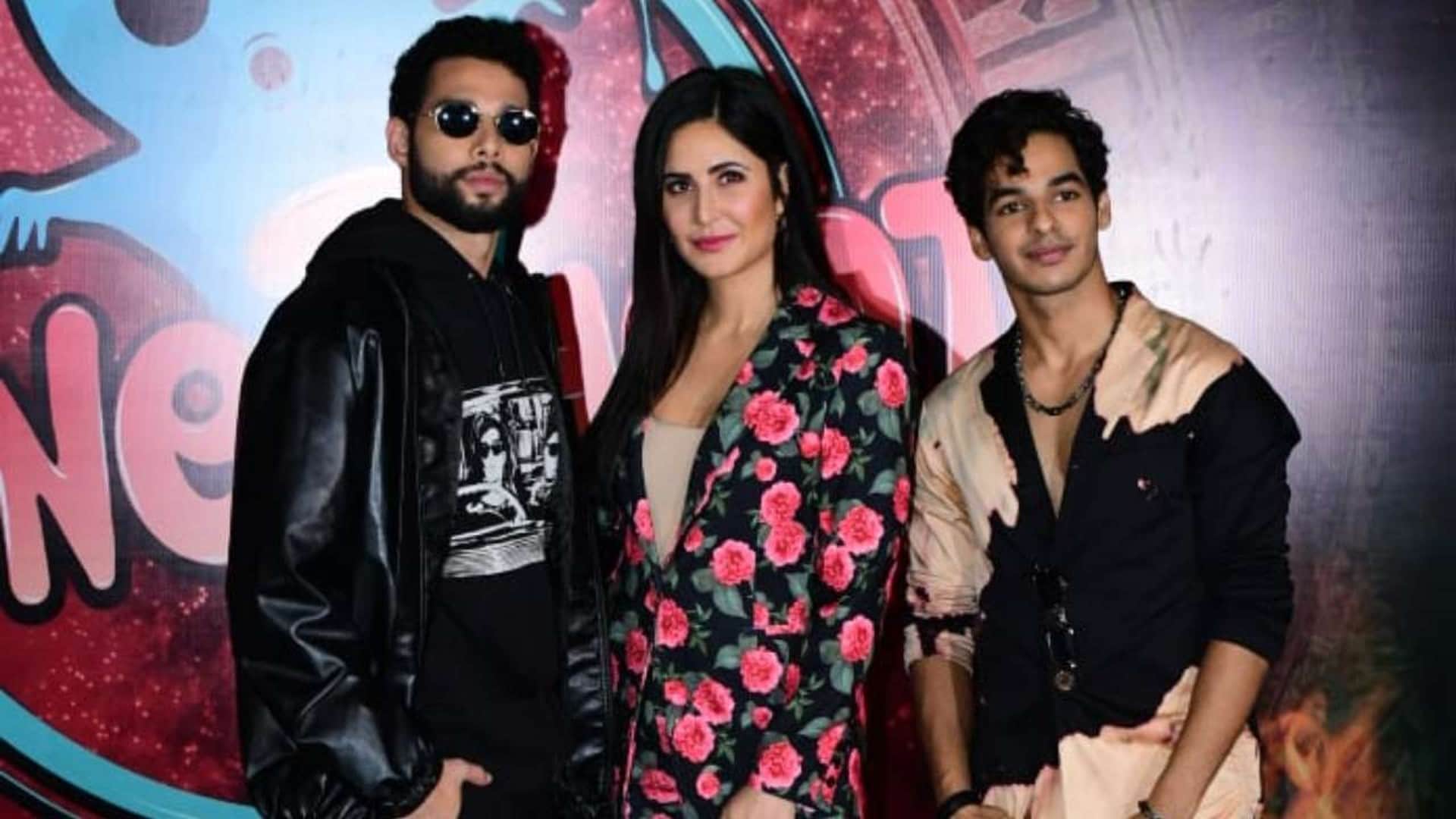 Phone Bhoot Promotion During India vs South Africa Match Katrina Kaif Ishaan Khatter Siddhant Chaturvedi
