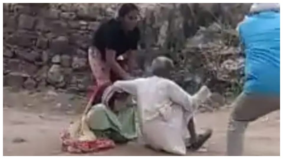 Property Dispute Son Assaults Father In Alwar Rajasthan Viral Video